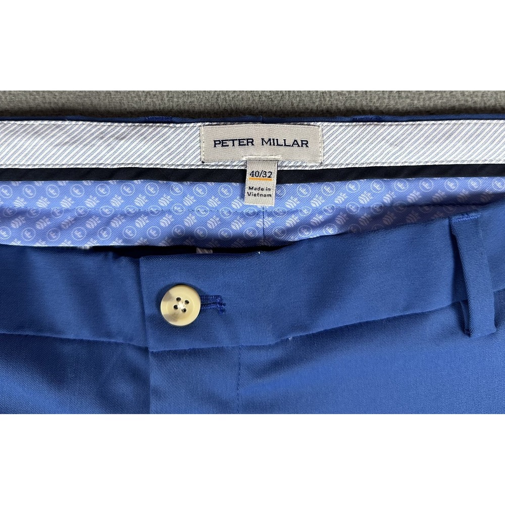 Peter Millar Pants 40x32 Blue EB77 Raleigh Performance Trouser Quiet Luxury - Picture 7 of 10